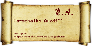 Marschalko Aurél névjegykártya